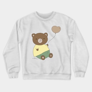 Cute Teddy bear holding a heart balloon Crewneck Sweatshirt